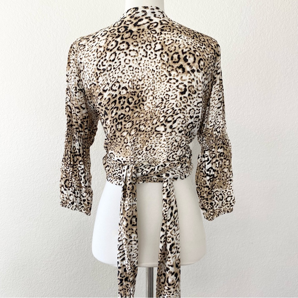FAITHFULL THE BRAND Bisset Leopard Print Wrap Top - Picture 4 of 5
